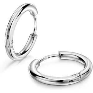 ⚡Sterling Silver Hoop Earrings for Women Men Small Classic Round Jewelry Gift